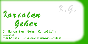koriolan geher business card